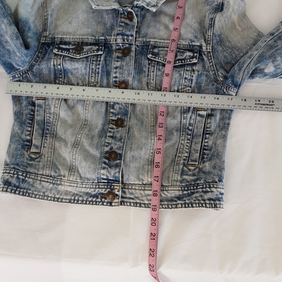 Jalate 🌞0113 Vintage Jeans Jacket Women's Acid Wash Denim Sz M Preowned Button - Picture 3 of 9